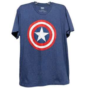 Captain America Shield T-Shirt Size 2XL blue